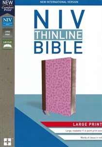 Picture of NIV, Thinline Bible, Large Print, Imitation Leather, Pink, Red Letter Edition (Special) - Large Print 